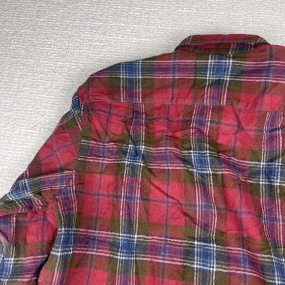 Pendleton Shirt Mens XL Red Button Up 100% Pure virgin Wool Plaid Flannel Casual - Picture 14 of 16